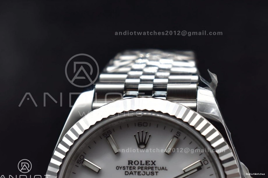 A SS Bracelet Steel Best 41 Dial Jubilee 904L 1:1 Datejust White Edition on Stick Supportive WF SS 649 0101